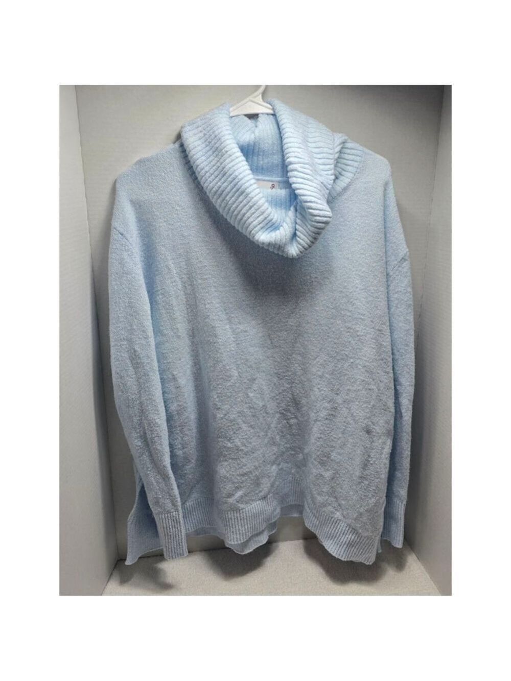 Women's So Light Blue Cowl Neck Sweater L